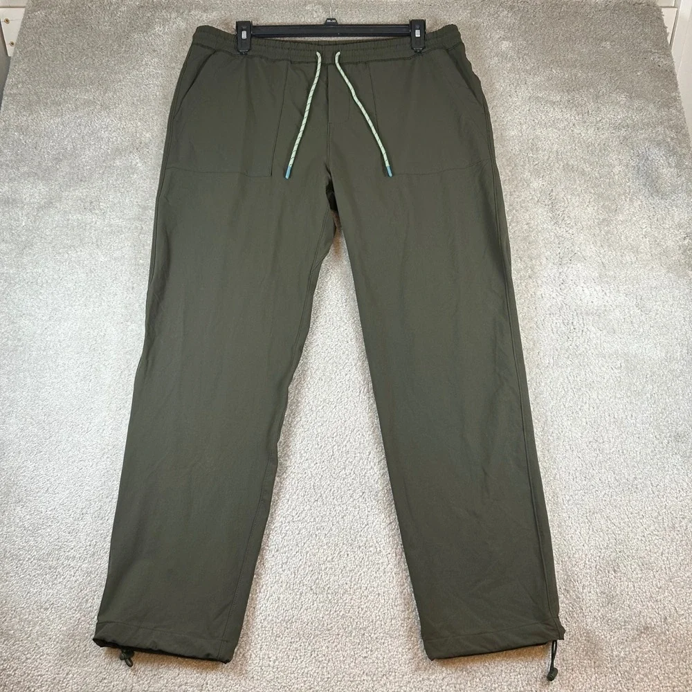Cotopaxi Veza Adventure Pants Mens XL Olive Green Straight Leg Drawstring Hiking